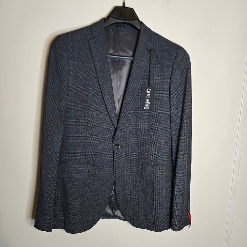 J Ferrar Slim Fit Dark Charcoal Gray Sport Coat Blazer 38 Regular New